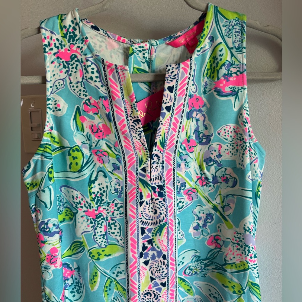 Lilly Pulitzer Kelby Stretch Shift Dress Bali Blue Pink Sway This Way NEW sz 2 - Picture 3 of 9
